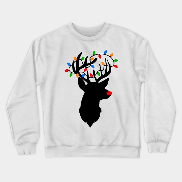 Reindeer Christmas Light Crewneck Sweatshirt by Hobbybox